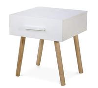 Homestyle4u Table de nuit tiroir en pin blanc