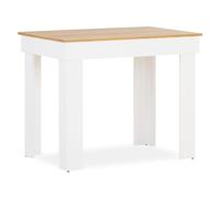 Homestyle4u Table de salle à manger 2649 en bois blanc 90x60cm aspect chêne massif 2 pers