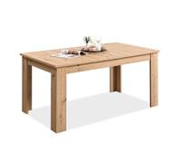 Homestyle4u Table en bois extensible 120 × 80 cm chêne extensible jusqu'à | Table moderne en bois pour salle à manger et cuisine extensible jusqu'à 160 cm pour jusqu'à 6 personnes