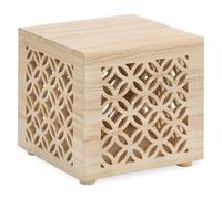 Homestyle4u Tabouret de Chevet en Bois Naturel Cube Étagère Multicolore