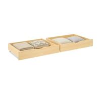 Homestyle4u Tiroir de Lit Rangement avec roulettes Bois Naturel