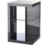 HomeTrends4You - Domingo - Table d'appoint, Anthracite Brillant., 40x40x60cm