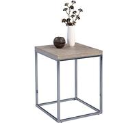 HomeTrends4You Olaf Table d'appoint, Métal chromé Aspect béton., 40 x 40 x 52 cm