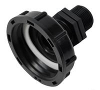 HomeVortex Adaptateur de conteneur IBC S60 x 6 avec bouchon à filetage externe, couvercle de 2,5 cm pour réservoir d'eau, raccord de sortie en plastique avec joint amélioré pour irrigation de jardin