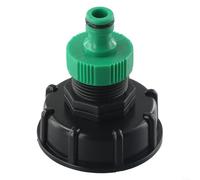 HomeVortex Adaptateur de réservoir IBC, filetage épais S60 x 6, avec robinet femelle de 2,5 cm, connecteur de citerne en plastique PP, pour pluie britannique, irrigation de jardin et raccord de tuyau