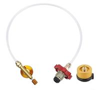 HomeVortex Adaptateur de tuyau de propane, avec régulateur, valve de remplissage de bidon de gaz en métal robuste, pour camping, barbecue, poêle, chauffage, kit de connexion portable sans fuite,