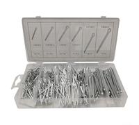 HomeVortex Assortiment de 555 pièces de goupilles fendues galvanisées R-Clips et épingles à cheveux avec étui refermable pour projets de bricolage mécanique industriel