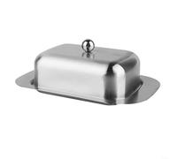 HomeVortex Beurrier avec couvercle, boîte de rangement rectangulaire en acier inoxydable avec couvercle en acrylique, garde le beurre frais, passe au lave-vaisselle pour comptoir de cuisine et