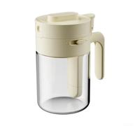 HomeVortex Bocal à épices en verre avec poignée pop-up - Shaker à condiments scellé pour le rangement de la cuisine - Récipient d'assaisonnement facile d'accès pour sel, sucre, herbes, gris (crème)