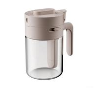 HomeVortex Bocal à épices en verre avec poignée pop-up, shaker à condiments scellé pour le rangement de cuisine, récipient d'assaisonnement facile d'accès pour sel, sucre, herbes, gris (café au lait)