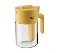 HomeVortex Bocal à épices en verre avec poignée pop-up, shaker à condiments scellé pour le rangement de la cuisine, récipient d'assaisonnement facile d'accès pour sel, sucre, herbes, gris (jaune)