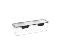 HomeVortex Boîtes de rangement alimentaires empilables avec couvercles, boîte de rangement scellée en plastique pour nouilles, pâtes, ail, coriandre, réfrigérateur de cuisine, noir (petite taille)