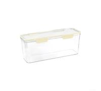 HomeVortex Boîtes de rangement alimentaires empilables avec couvercles, boîte de rangement scellée en plastique pour nouilles, pâtes, ail, coriandre, réfrigérateur de cuisine, noir (taille L, blanc)