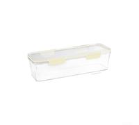HomeVortex Boîtes de rangement empilables avec couvercles, boîte de rangement scellée en plastique pour nouilles, pâtes, ail, coriandre, réfrigérateur de cuisine, noir (petite taille)