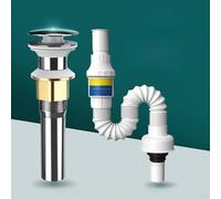 HomeVortex Bonde d'évier pop-up d'ingénierie allemande pour une utilisation en extérieur/intérieur - Argent - Système de vidange d'évier sans trop-plein - Dispositif de plomberie anti-fuite - Solution