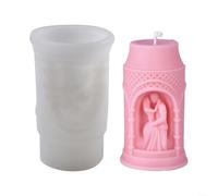 HomeVortex Bougie cylindrique en silicone pour couple, pour décoration d'anniversaire de mariage, design flexible, facile à démouler, matériau sûr réutilisable, type B, 11,7 x 7 cm (style E)