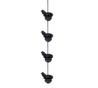 HomeVortex Chaîne de pluie alternative en métal bleu - Inverseur d'eau à suspendre avec carillon apaisant pour décoration de terrasse - 80 cm de long