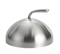 HomeVortex Cloche ronde en acier inoxydable pour steak et teppanyaki, couvercle à dôme haut avec poignée creuse pour cuisine et restaurant avec intérieur poli (26 cm)