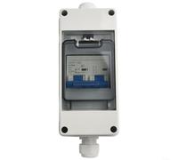 HomeVortex Disjoncteur 2 pôles AC400V avec boîte de jonction, IP65 solaire photovoltaïque combineur pour 6A-125A, presse-étoupe M20 pour câble de 10-20 mm, 120 x 55 x 95 mm (100 A)