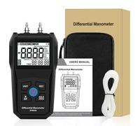 HomeVortex DPM02B Manomètre différentiel numérique portable avec enregistrement des données, écran LCD rétroéclairé, 11 unités dont kPa/psi/mmHg, précision °¿1 % pour les tests CVC
