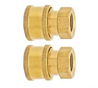 HomeVortex Ensemble de raccords de tuyau à connexion rapide en laiton sans plomb de 1,9 cm, adaptateur GHT plein débit pour tuyaux d'arrosage, buses et arroseurs, robuste 400 PSI étanche (1/4 x 2