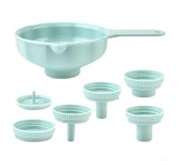 HomeVortex Entonnoir en plastique multifonction 6 en 1 - Grand diamètre - Outil de cuisine pour mettre en bouteille et transférer des liquides ou des ingrédients secs - Nettoyage facile - Vert - Avec