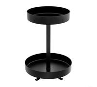 HomeVortex Étagère à épices rotative pour comptoirs de cuisine, étagère de rangement à 2 niveaux, pour bouteilles de sel, de sucre, présentoir à condiments économiseur d'espace (L)