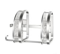 HomeVortex Étagère d'angle en alliage d'aluminium 28 cm sans perçage | Fixation à colle, aucun dommage au mur, s'adapte au carrelage/verre, peut contenir des bouteilles de shampoing