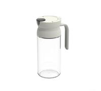 HomeVortex Flacon distributeur d'huile en verre de 600 ml avec couvercle à gravité automatique, pot de vinaigre de sauce soja anti-fuite pour cuisine, versement facile à une main, gris