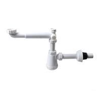 HomeVortex G1-1/2 Tuyau de drainage mural pour évier de cuisine, avec bouteille anti-odeur, siphon flexible et réglable en polypropylène, pour piège efficacement les odeurs et installation peu