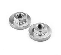 HomeVortex Lot de 2 écrous hexagonaux M10, pour modification de meuleuse d'angle de 100 mm, écrous à bride de rechange en métal avec e 17 mm, accessoires anti-usure, pour outils de meulage