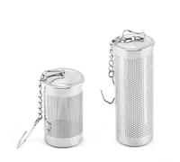 HomeVortex Lot de 2 infuseurs à thé en acier inoxydable, filtre fin réutilisable avec grande capacité pour tasse à théière, argent (6,5 cm et 4 cm)