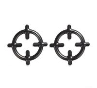 HomeVortex Lot de 2 supports de casseroles pour cuisinière à gaz, support en fer stable pour petits ustensiles de cuisine, cafetières et woks, support de cuisine antidérapant, noir