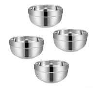 HomeVortex Lot de 4 bols à double couche isolés en acier inoxydable 304, rétention de la chaleur sous vide, pour la maison, l'école, la salle à manger, la soupe, le riz, la salade