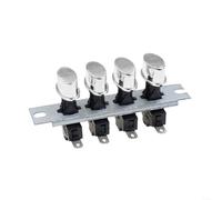 HomeVortex Lot de 4 interrupteurs de chauffage électrique à 3 touches et 4 touches pour chauffage d'espace, bouton tactile argenté, compact 10 x 2 x 4,5 cm, pour chauffage industriel jusqu'à (4)