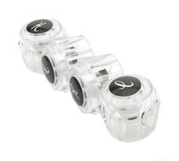 HomeVortex Lot de 4 poignées de robinet en acrylique transparent | Boutons de roue en polystyrène transparent pour lavabo de salle de bain pour robinets, contrôle de l'eau à rotation lisse
