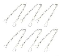 HomeVortex Lot de 6 chaînes de valve d'arrêt de réservoir de toilettes en acier inoxydable, avec crochet et anneau, chaîne de levage de 25 cm, pour la plupart des toilettes, pièce de rechange