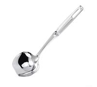 HomeVortex Louche séparateur d'huile en acier inoxydable, écumoire en forme de graisse avec long manche pour casseroles chaudes, outil de passoire à soupe pour la cuisine, argent, 30 x 8 x 5 cm