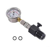 HomeVortex Manomètre de plongée G5/8-14 DIN 6000 psi/400 bar, avec valve de purge, adaptateur de remplissage de cylindre de plongée en aluminium, pour test de réservoir, argenté