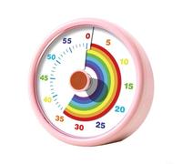 HomeVortex Minuteur visuel, compte à rebours de 60 minutes avec écran, bouton d'alarme silencieux pour enfants, salle de ureau, étude, gestion, bleu (rose)