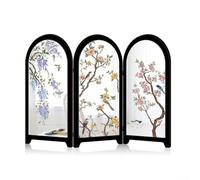 HomeVortex Miroir de table pliable en acrylique de style chinois créatif, ornement oriental 3D, pour étagère de maison, compact 23 x 33 cm (C)