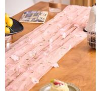 HomeVortex Nappe élégante en dentelle brodée florale en polyester, pour cuisine, salle à manger, fête de mariage, style rustique, plusieurs tailles et couleurs disponibles (150 x 150 cm, rose foncé)