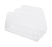HomeVortex Organiseur de bureau en acrylique transparent, porte-courrier à 2 compartiments pour factures, cartes et enveloppes, base antidérapante, trieur de fichiers de bureau pour bureau à domicile