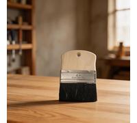 HomeVortex Pinceau plat ergonomique avec manche en bois, poils synthétiques doux et collier en acier inoxydable, pour peintures murales de grande surface