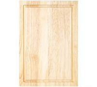 HomeVortex Planche à découper en bois d'hévéa, 30 x 20,5 cm, bloc à découper double face avec rainure profonde pour jus de viande, fruits et pâte, planche de boucher épaisse et robuste