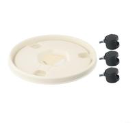 HomeVortex Plante roulante pour caddie avec roues pivotantes à 360°, plateau de déplacement en résine robuste pour intérieur et extérieur, plaque de base amovible pour pots de 260 mm, blanc