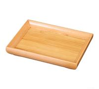 HomeVortex Plateau de service rectangulaire en bois naturel avec bords lisses pour maison, café, restaurant, organiseur robuste et polyvalent pour aliments et boissons, beige, 28 x 21,5 x 3 cm (A)