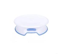 HomeVortex Plateau tournant à gâteau avec bord antidérapant et bouton de verrouillage, support rotatif de 30,3 cm pour décoration de gâteaux, base en plastique stable pour outils de cuisson, blanc