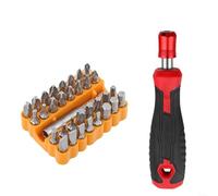 HomeVortex Poignée de tournevis hexagonale autobloquante de 6,35 mm, avec poignée ergonomique, adaptateur 1/4", pour embouts et douilles, rouge et noir, 5,3" (rouge)
