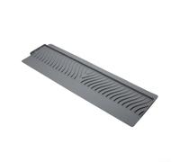 HomeVortex Protection d'évier en silicone, 67,5 cm, panneau déflecteur bloquant l'eau avec ventouses, flexible et arrondi pour protection des bords de comptoir pour cuisine et salle de bain, gris